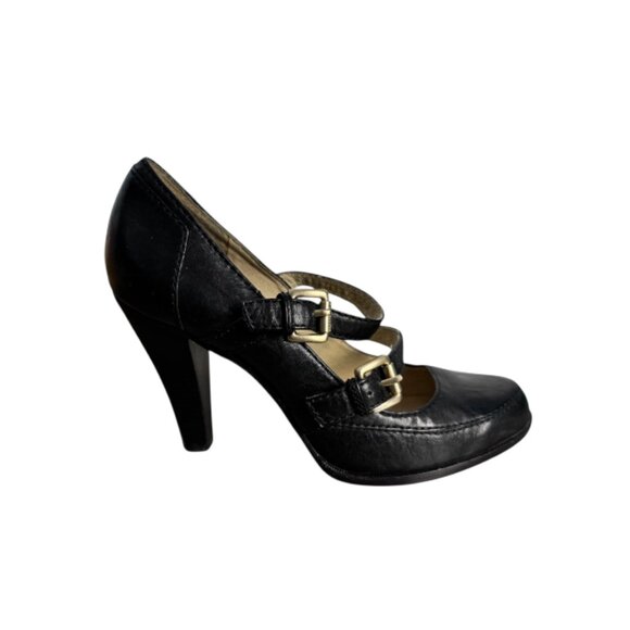 MICHAEL Michael Kors Black Leather Mary Jane Pumps Double-Strap Women's Size 8M - Picture 10 of 13